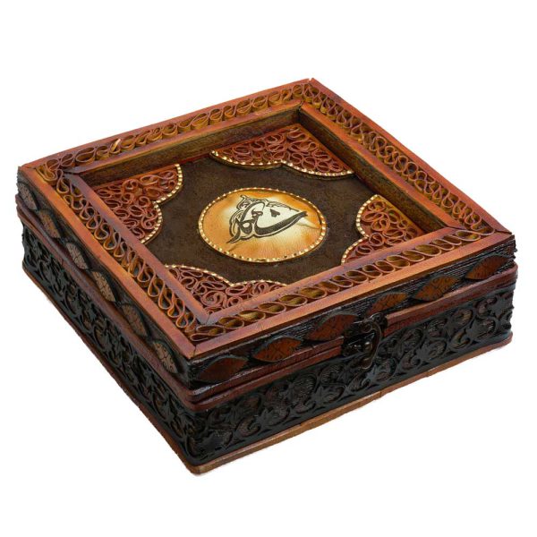 جعبه چوبی تمام چرم