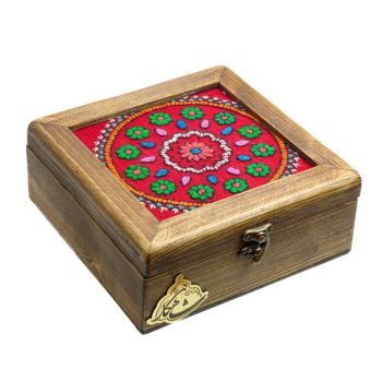 جعبه چوبی طرح پته کرمان
