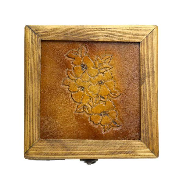 جعبه کادویی طرح چرم و چوب